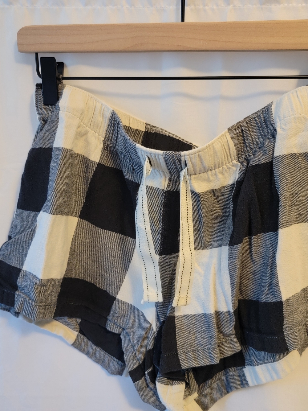 Black & White Plaid Pajama Shorts